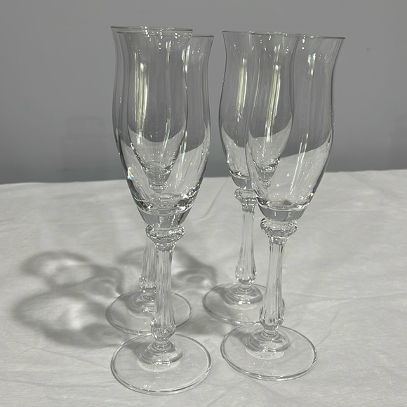 Mikasa Ardmore Fluted Champagne Glasses Vintage Elegant Crystal set of 4 - Picture 7 of 13
